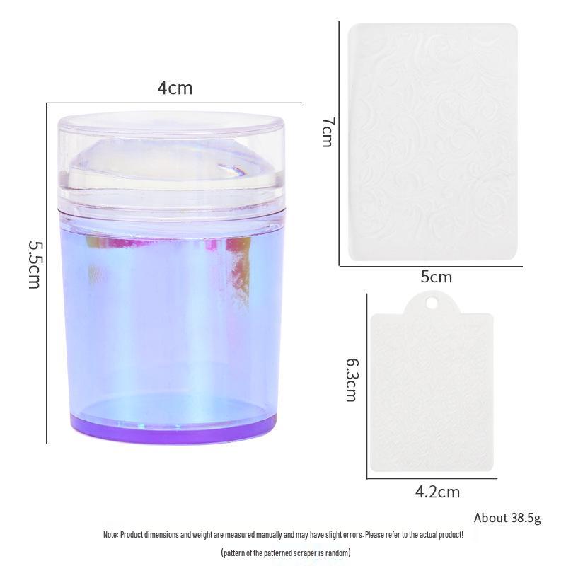 Large Silicone Nail Art Stamp with Lid - Single/Double Head French Design DIY Stamping Tools
