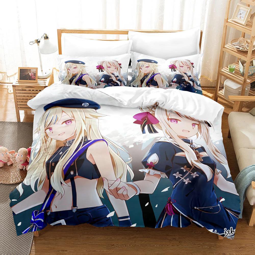 VTuber Ninomae 3D Gedrucktes Kawaii Bettbezug-Set für Jungen Schlafzimmer Einzelbett Doppelbett Queen-Size King-Size