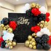 Black Red Balloons Garland White Gold Confetti Balloon Arch Kit New Tear 2026 Graduation Birthday Party Baby Shower Decoration