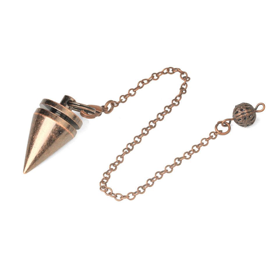 Cone 100% Copper Brass Metal Pendant Pendulum for Divination Dowsing Reiki Healing Egyptian Isis Pendulos Professional A001