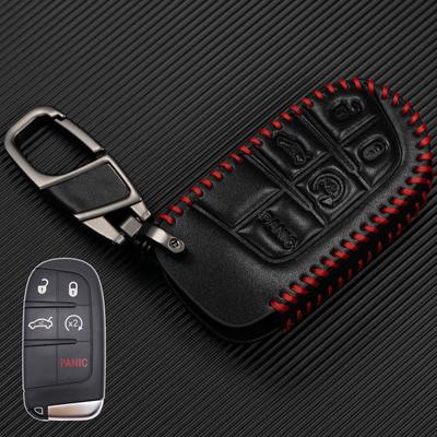 Per Jeep Cherokee Grand Cherokee Renegade Compass 2019 5 pulsanti in pelle custodia portachiavi portachiavi in lega di zinco