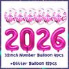 32inch 2026 Foil Balloons Color New Year Party Decorations Anniversary Supplies 12 Inch Glitter Latex Balloons Photo Booth Props