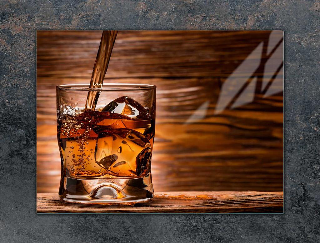 SKLENĚNÁ OCHRANNÁ DESKA NA KUCHYŇSKOU LINKU 70x52 WHISKY