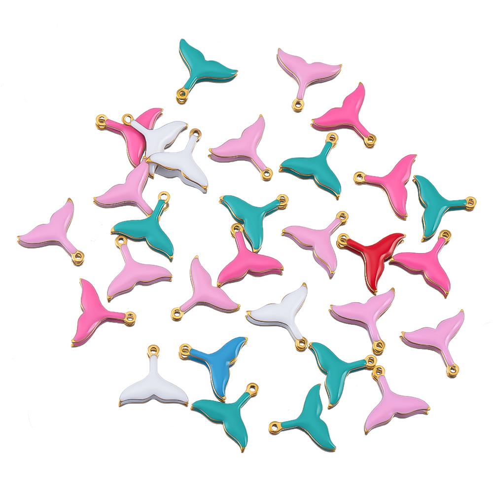 20pcs Stainless Steel Cute Marine Dolphin Octopus Crab Fish Tail Starfish Charms Necklace Earring Pendant for DIY Jewelry Making