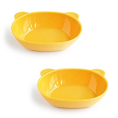 Pastel Silicone Childrens Plates, Yellow, 2 Pieces, Popular Korean Parenting Items