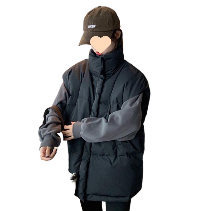 Women's Winter Down-Cotton Vest Preppy Style European Imported Gilet Waistcoat Sleeveless Outer Jacket