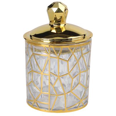Sealed Gold Rimmed Storage Jar Lightweight PET Plastic Container with Airtight Lid for Snacks and Household Organization