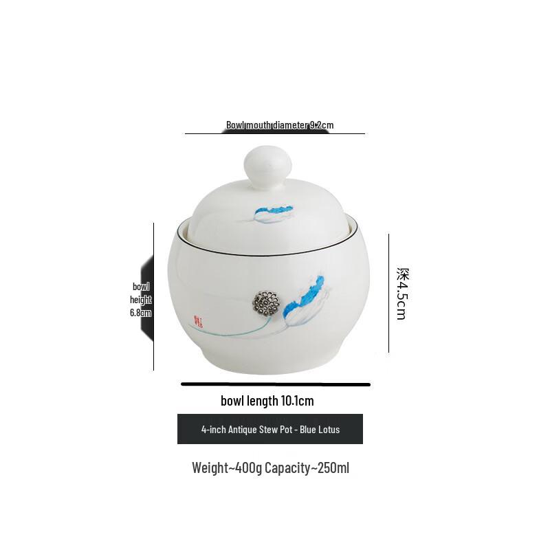 Individual Ceramic Double Boiler Stew Pot