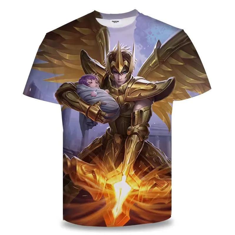 Summer King of Glory Game Clothes Men's Short Sleeved T-shirt for Middle School Students 3D Digital Printed T-shirts Top
