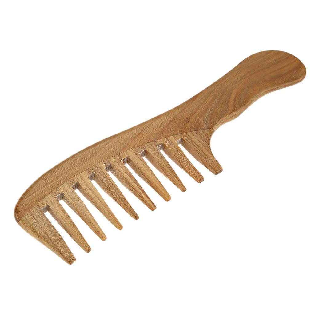 1 Pc Wooden Comb Natural Green Sandalwood Handmade Wide Tooth Wooden Comb Massage Comb Handmade