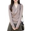 Chic Slimming V-Neck Women's T-Shirt - Autumn/Winter 2025 Collection