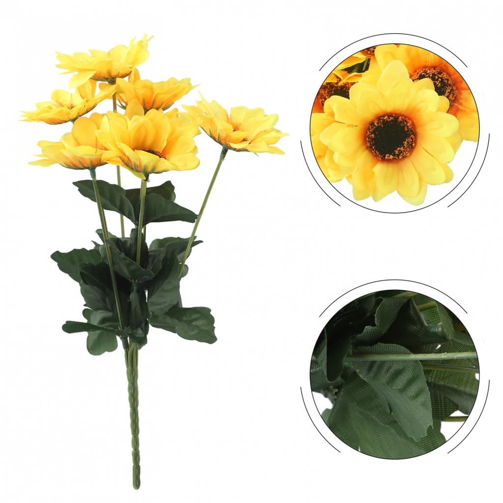 Artificial Sunflower Garden Wedding Party Decor Home Decorations Leaf