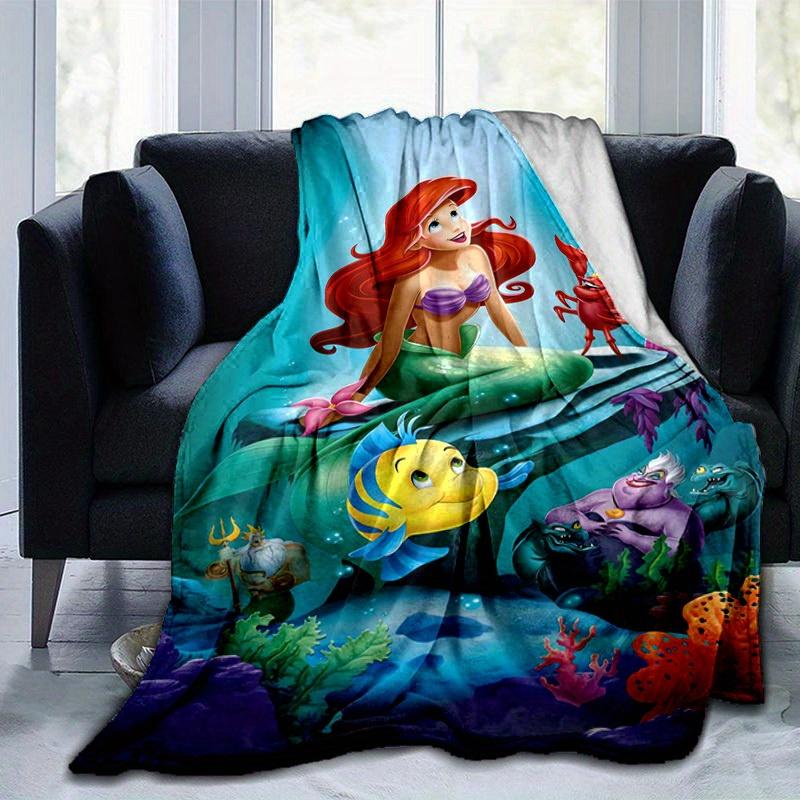 1PC Cartoon Mermaid Blanket, Seasonal Universal Home Decoration Throw, Living Room, Travel, Camping, Car Blankets, Beach, Office Naps,Cute F