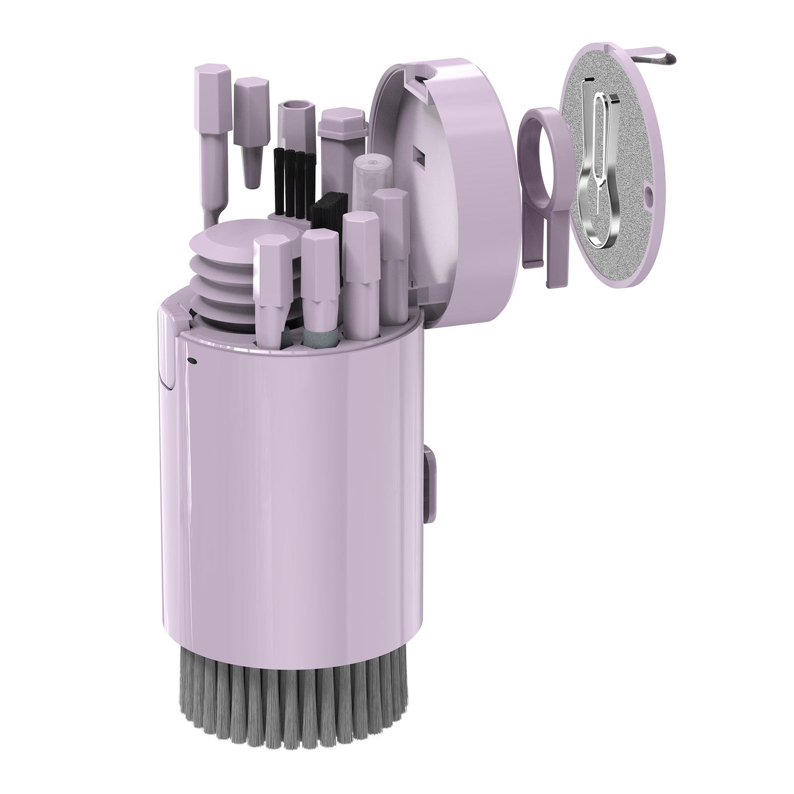 

Многофункциональный набор для чистки компьютерной клавиатуры Ручка для чистки Bluetooth-гарнитуры Щетка для удаления пыли с экрана мобильного телефона фиолетовый