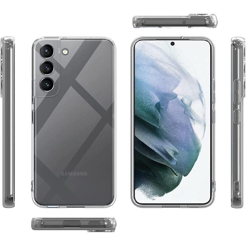 Coque de Protection complète de l'appareil photo, étui souple en Silicone pour Samsung Galaxy S23 S22 S21 Plus FE, Coque arrière transparente Ultra fine en TPU