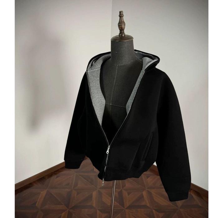 Men s Imperial Red Heavyweight Zipper Hoodie 400g Boxy Cut 2XL чёрный 2430₽