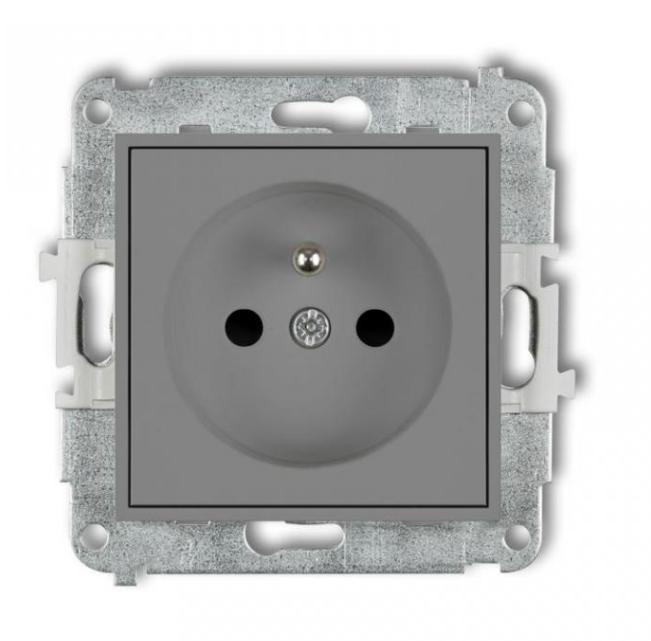 Mini Single Socket Z/U With Shutters Matte Gray 27Mgp-1Zp