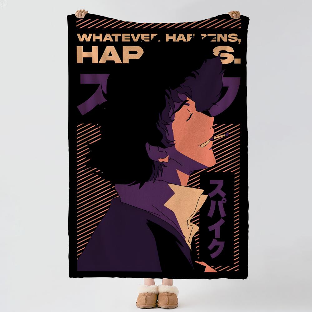 anime C-Cowboy Bebop-p Throw Thick Comfort Flannel Quilt, Multi-scene Use Indoor Outdoor Daily Nap
