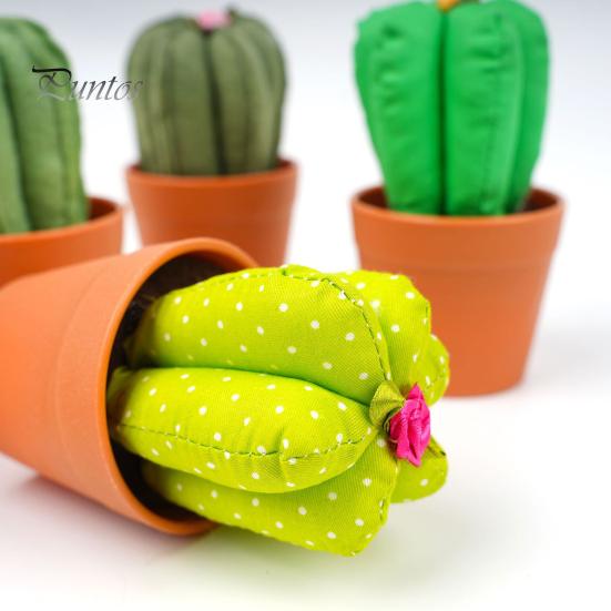 Decorative Artificial Plant for Office Handmade Cactus Ornaments, Soft Fabric Potted Desk Small Succulents Decor Decor, No Watering Mini Desktop