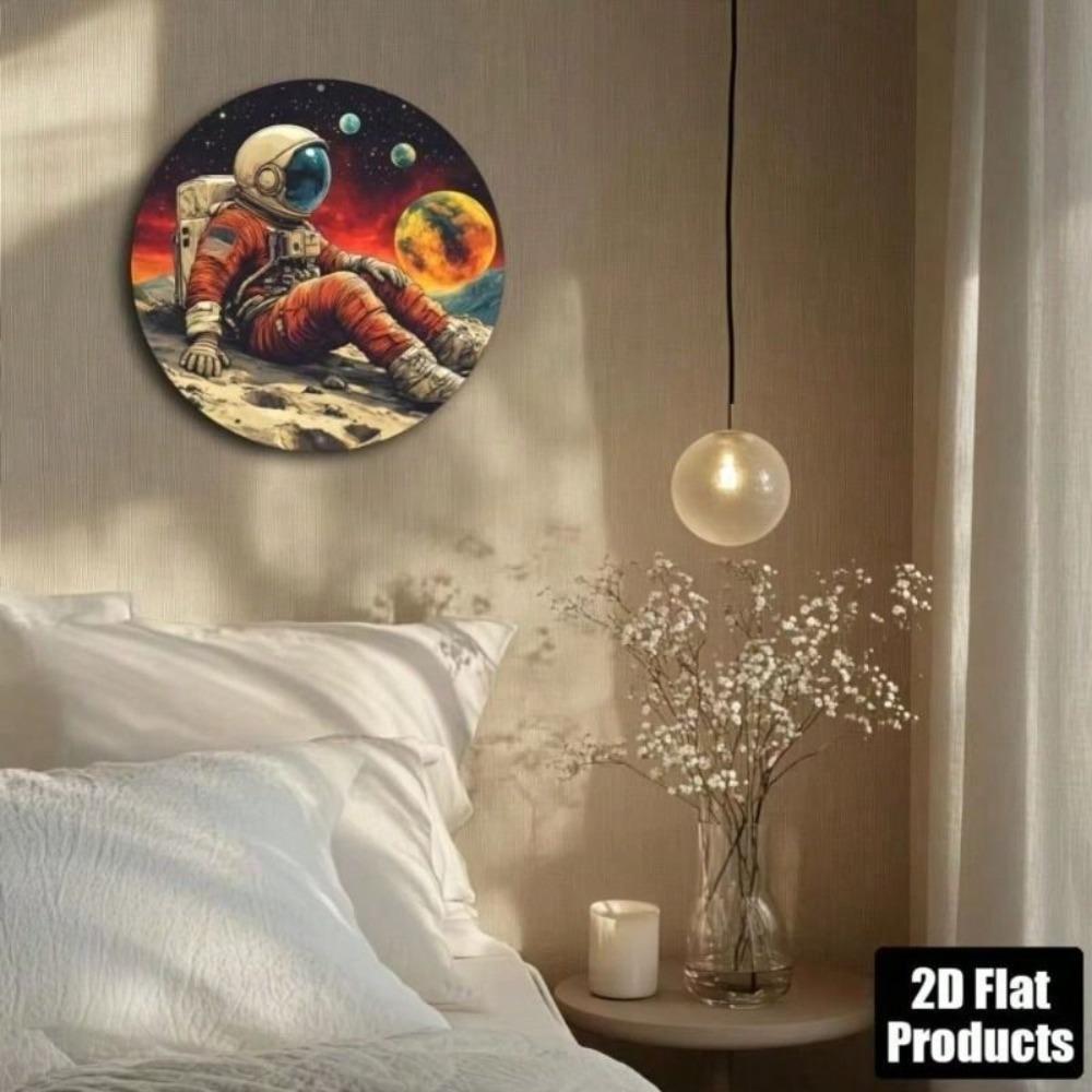 Vintage Space Astronaut Metal Wall Art Sign for Home Bar Cafe