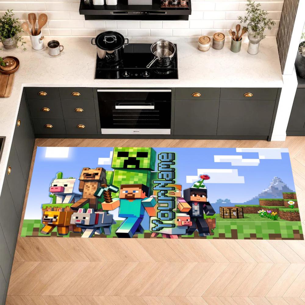 Minecraft Customize Your Name Kitchen Rug Runner Rug Laundry Mat Hallway Entryway The Best Gift Choice