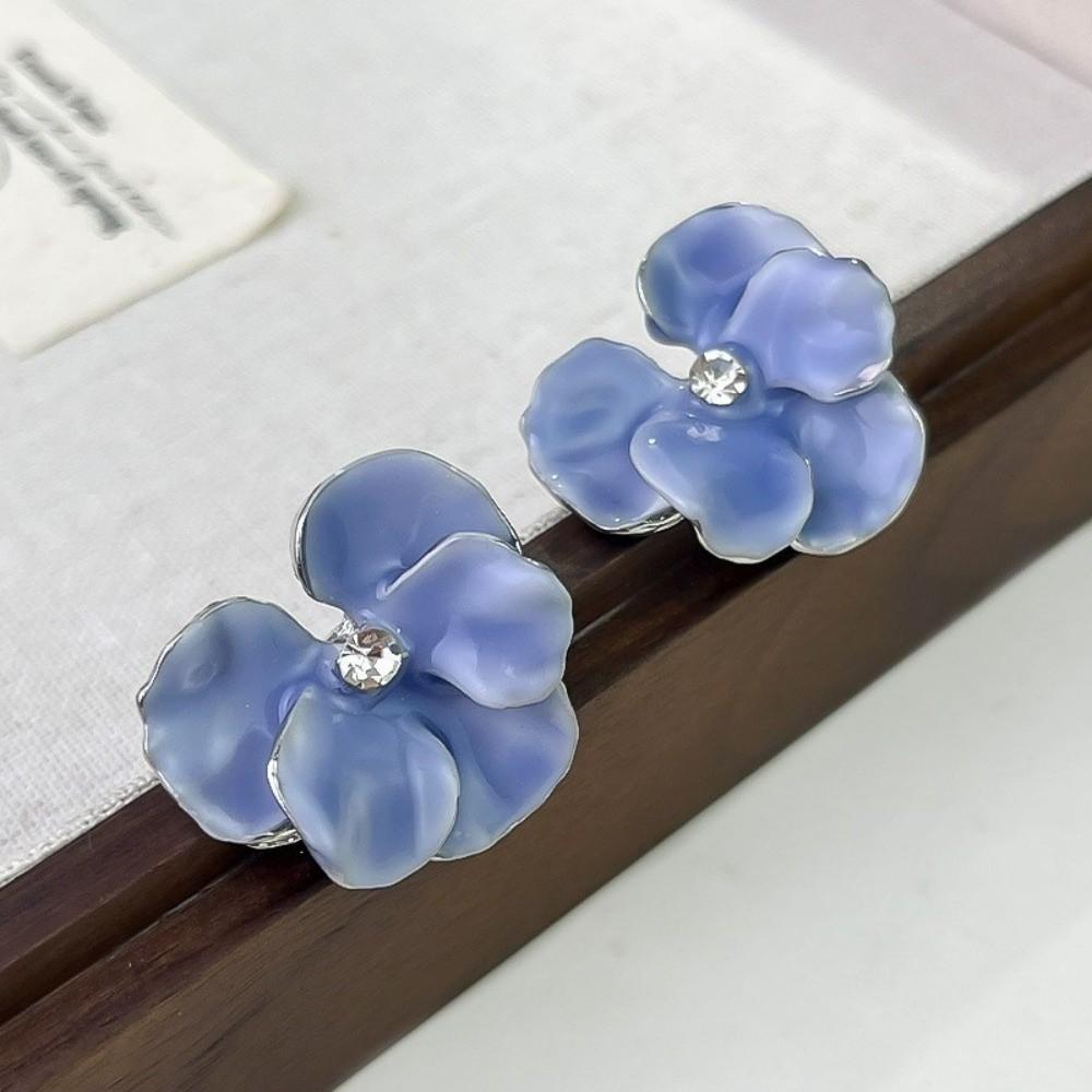 Jewelry Flower Earrings Petal Shape Enamel Petal Earrings Ins French Earrings  Wedding