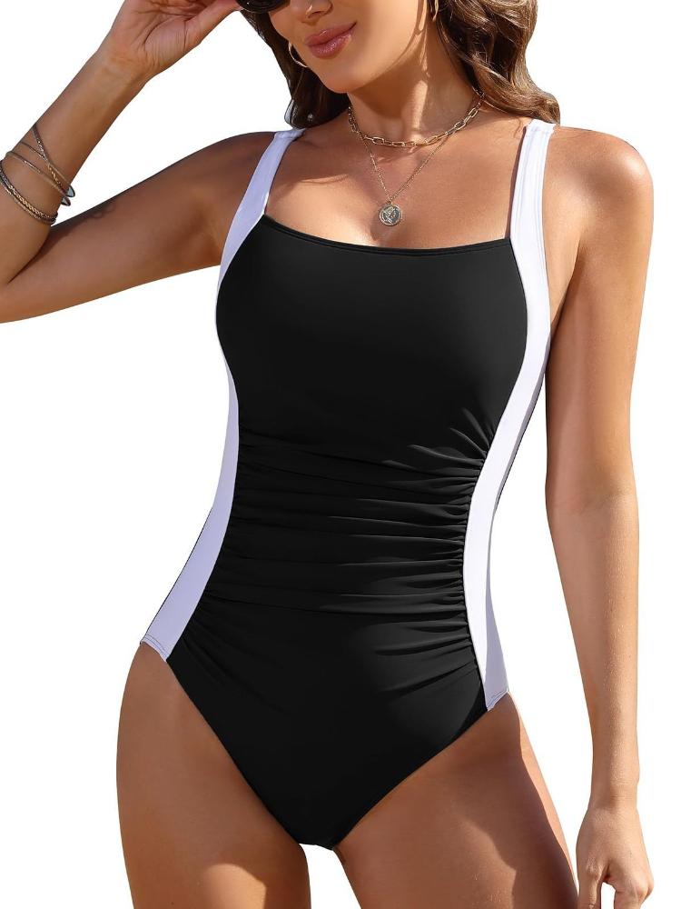 Женский модный цельный купальник-монокини в стиле пэчворк, Однотонный купальник-бикини, Обтягивающий пляжный купальник S