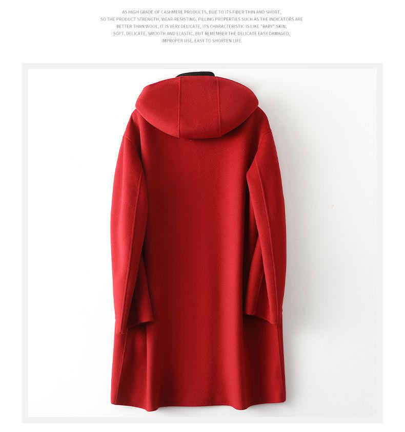 Dámský vlněný kabát volného střihu s kapucí a velkými kapsami, trendy pro rok 2023