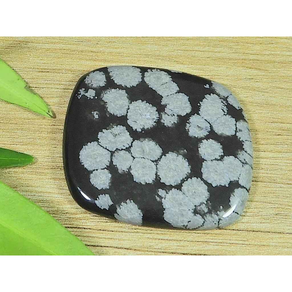 29X31X03MM Naural Snowflake Obsidian Octagon Cabochon Loose Gemstone 32Cts. SK-3783