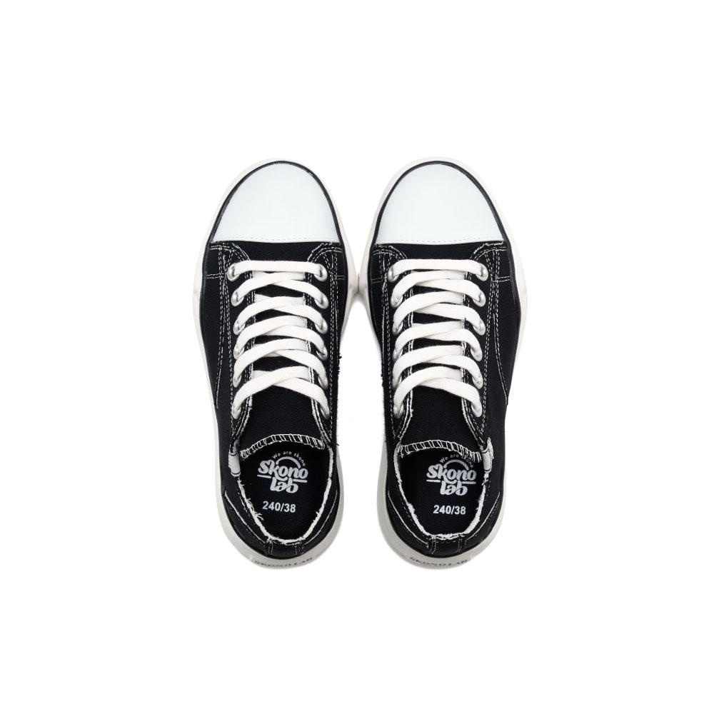 Skono Grunge Canvas Sneakers / Black