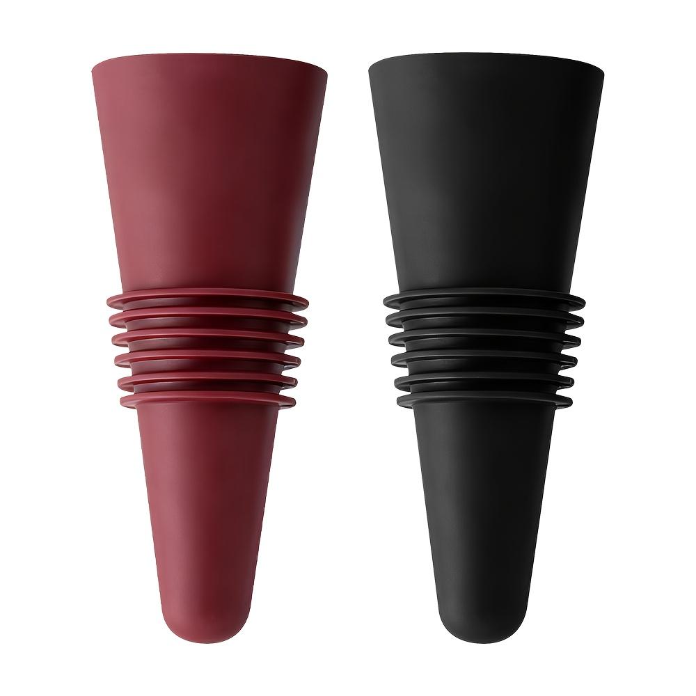 2Pcs Wine Cork Beverage Bottle Seal Soft Silicone Wine Cork with Grip Top