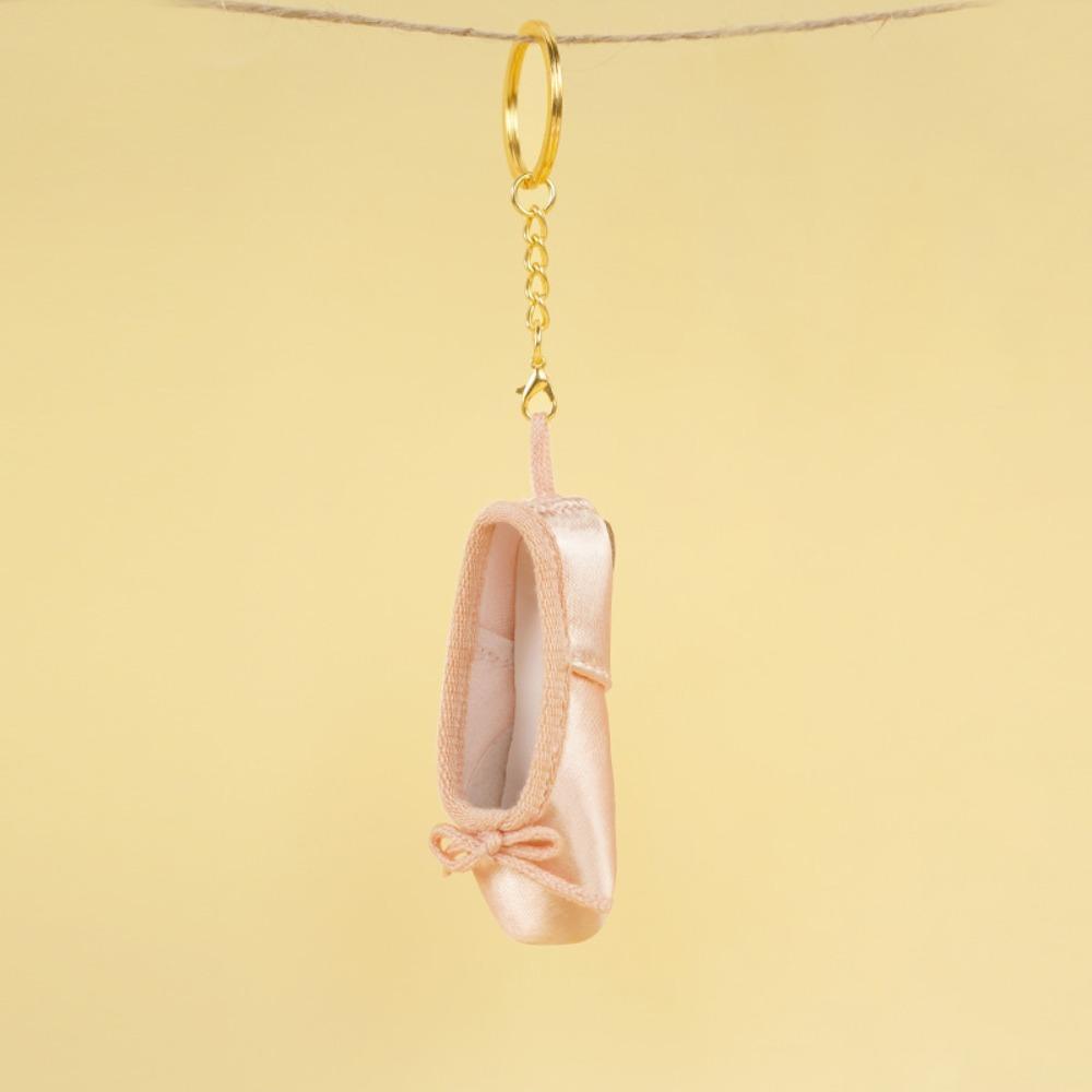 Satin Material Ballet Inspired Keys Chain Alloy Pendant Style Shoes Car Keyring Exquisite Handmade Pointe Shoes Pendant