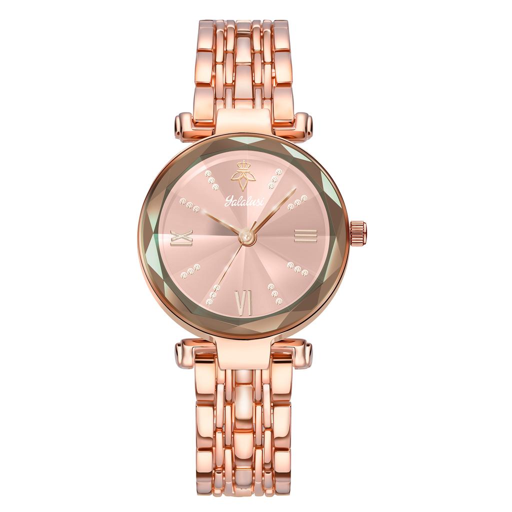 Yalalusi Rose Gold Women'S Quartz Watch Light Luxury Ruby Women'S Watch Waterproof Watch Fashionable And Elegant Women'S Watch