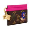 Louis Vuitton LV Charms Card Holder Brown Monogram Canvas/Frozen Orchid Women Wallets Pink M15332