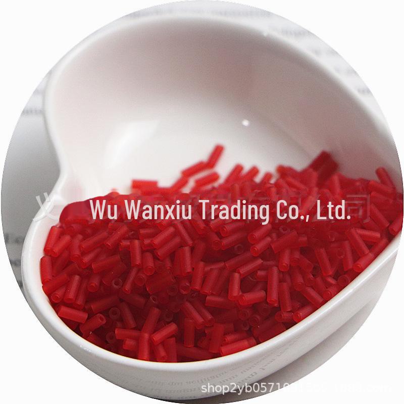 High-Quality 2x4.5mm Frosted Transparent Tube Beads for DIY Jewelry Accessories