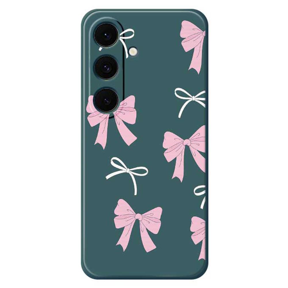 For Samsung Galaxy S25 FE Case Pink Bows Pattern Printing Straight Edge TPU Phone Back Cover