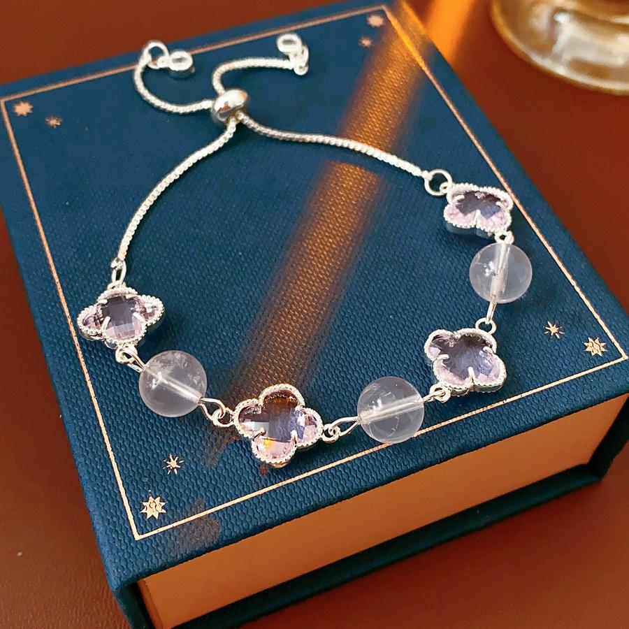 European and American diamond-encrusted flower hollow bracelet light luxury bracelet exquisite jewelry