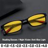 Fashion Anti-blue Light Presbyopia Glasses Ultra-light Night Vision Glasses Classic Square Frame Night Vision Presbyopia Glasses