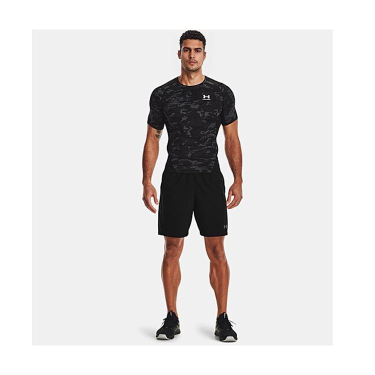 Under Armour Logo Printed Round Neck Short Sleeve T-Shirt Men Tops Black-Camouflage 1361519-001