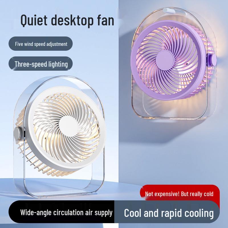 2026 Multi-functional Portable USB Desktop Light Fan for Dormitory Use