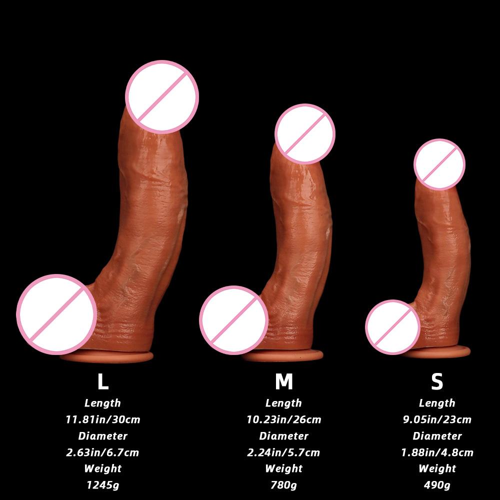 Curved Thick Realistic Dildos Silicone Large Penis Massager Unique Fantasy G-Spot Anal Clitoris Stimulator Masturbators Adult Sex Toys for Women Men