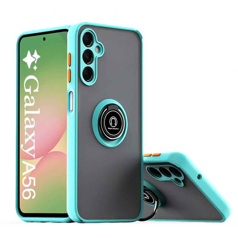 Matte Translucent Phone Case For Samsung A56 A16 A26 A36 A55 A35 A15 A54 A34 A14 A25 Magnetic Ring Holder Protector Cover