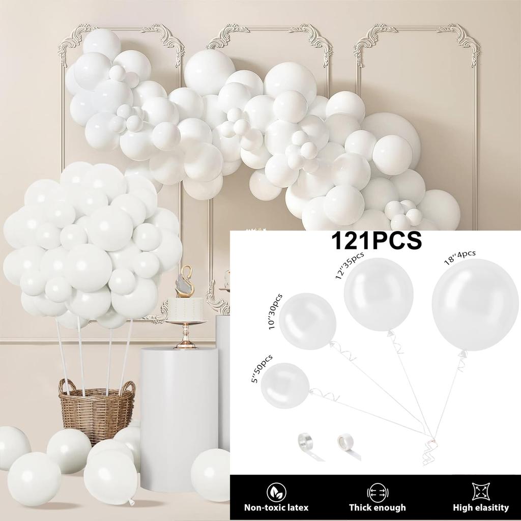 121PCS Multi-color Latex Balloon Set Suitable for Birthday Parties, Weddings, Valentine's Day Party Decoration