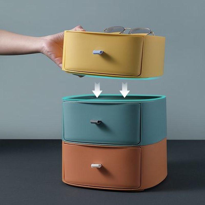 Schreibtisch-Aufbewahrungsbox Schubladen Zusammenklappbar Großes Fassungsvermögen PP Stapelbare Schreibtisch-Aufbewahrungsboxen für Badezimmer