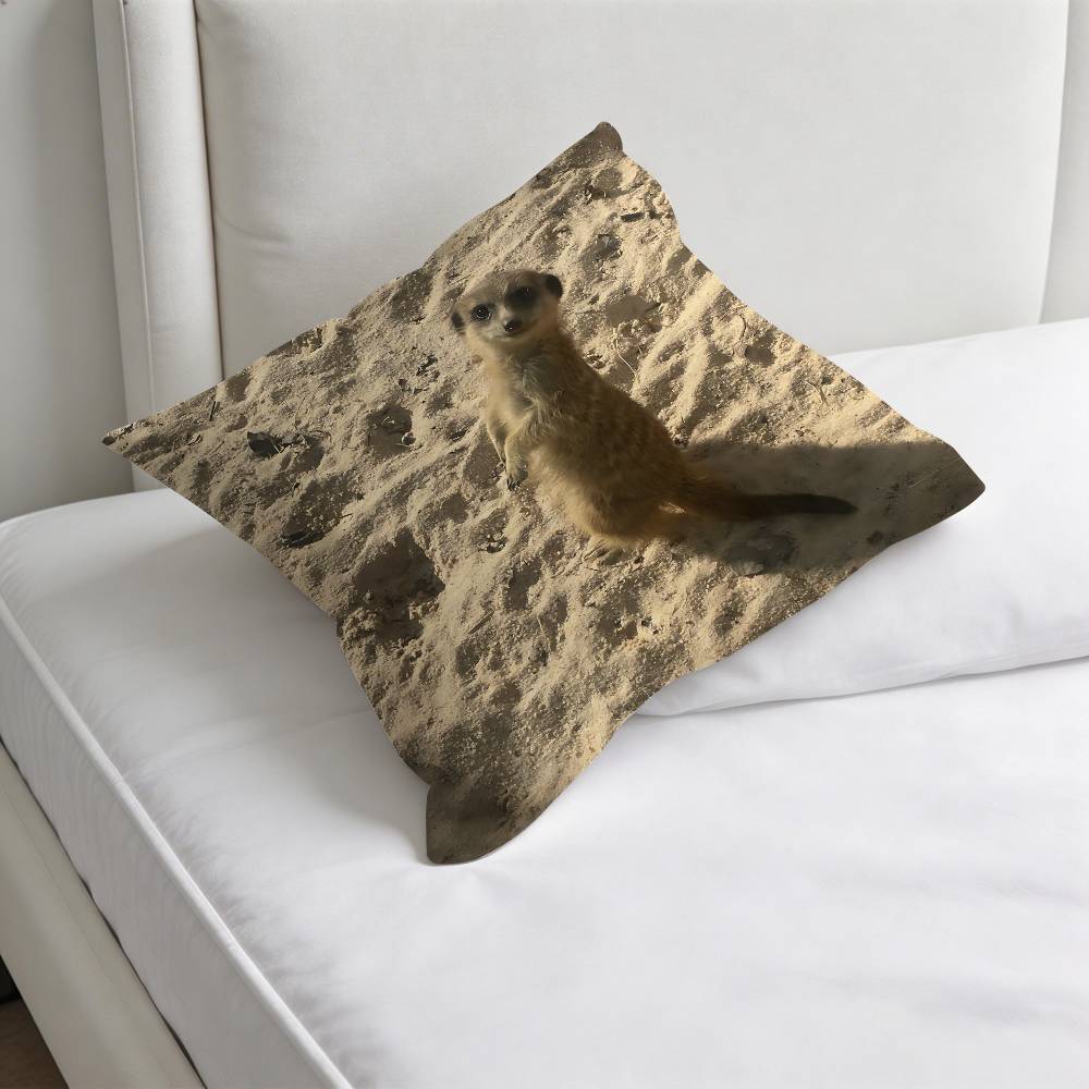 Cute Baby MMeerkat Fashion Square Pillow Case Durable Throw Pillow Cover for Sofa Couch Chair