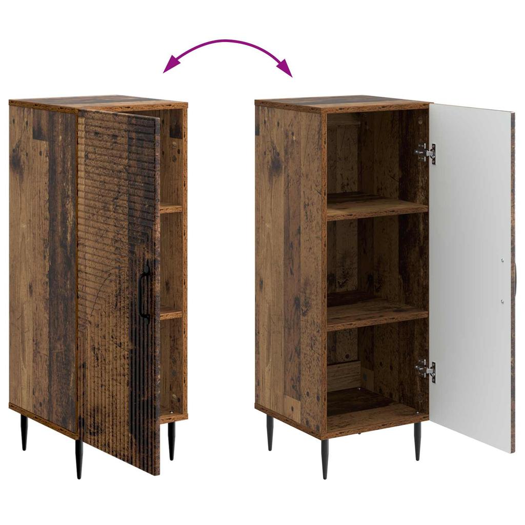 Vintage Style Sideboard Made of Reclaimed Wood 33 X 34.5 X 89.5 Cm Engineered Wood