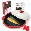 AHJ Microwave Cooker with Recipe Cooker for Grilling Grilling and Features Cooking and Highly Washable with Includes Japanese Instruction Set 8-in-1