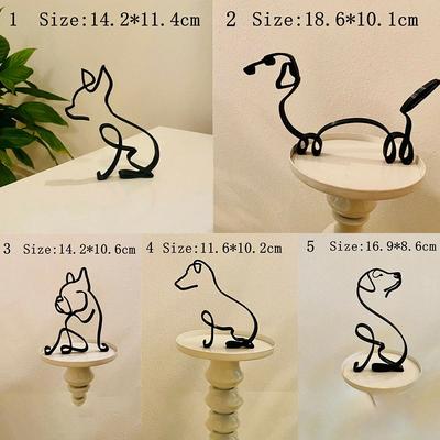 New Abstract Dog Ornament Modern Animal Sculpture Art Figurine Bulldog Dachshund Labrador Chihuahua Pastoral Dog Simple Statue