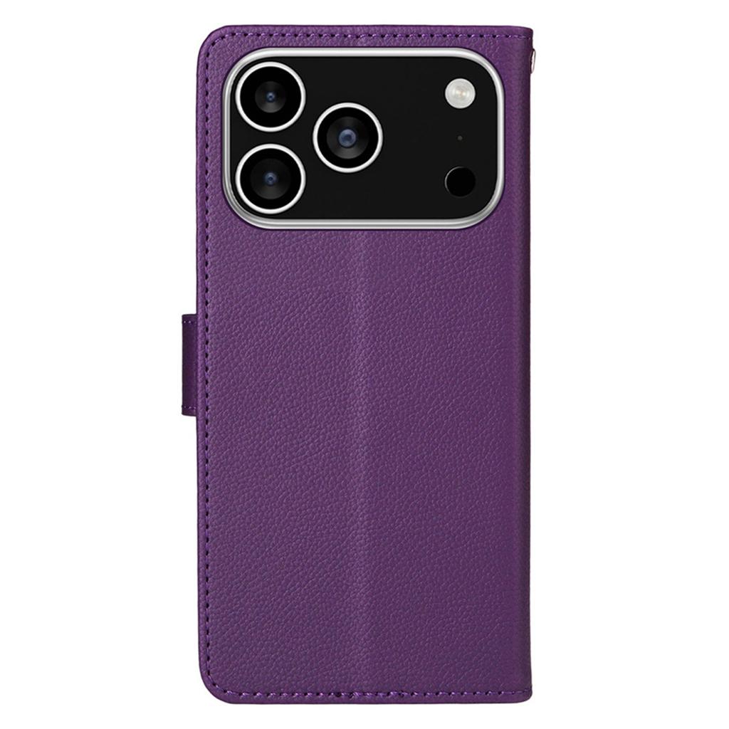 For iPhone 17 Pro Wallet Case with Strap RFID Blocking Leather Stand Phone Cover