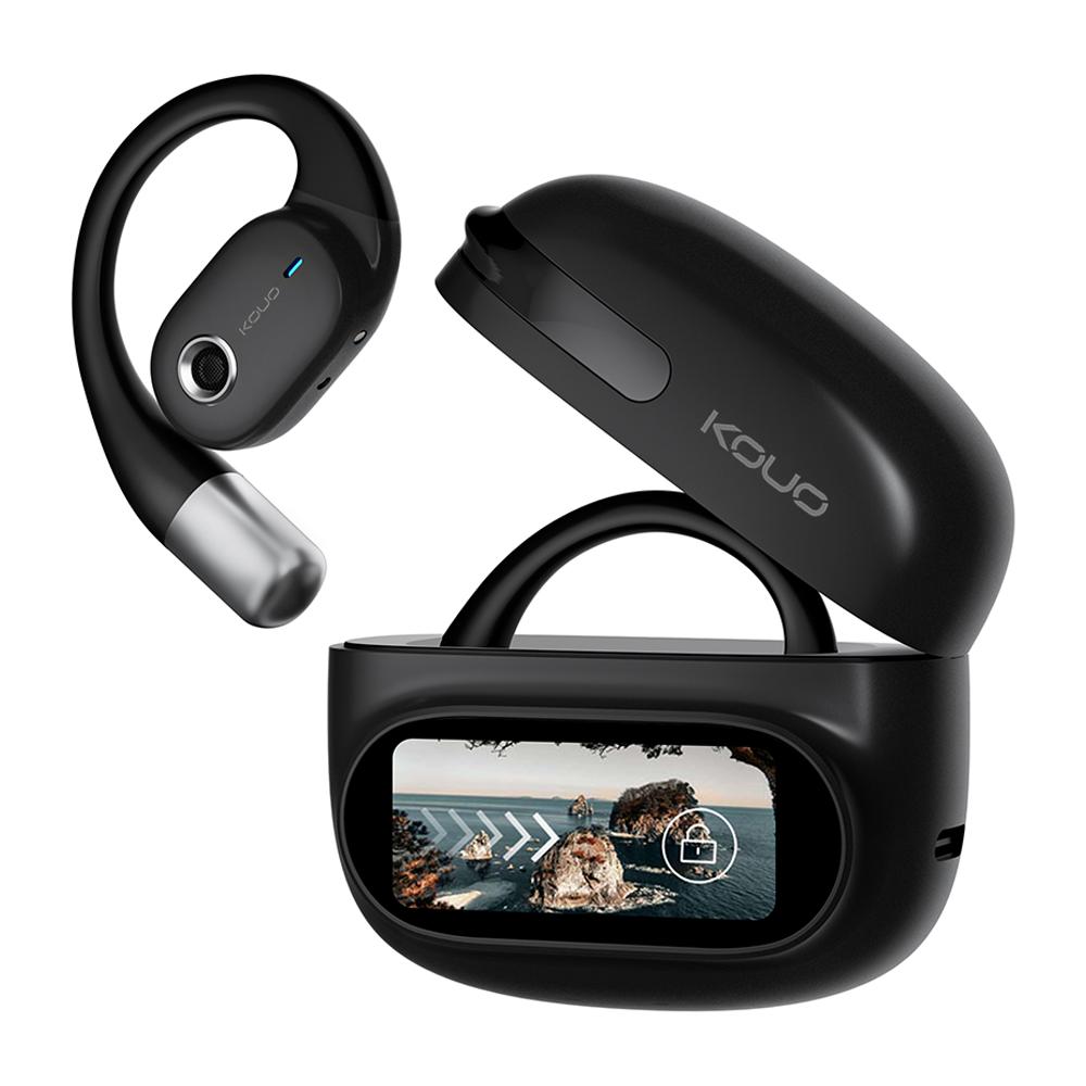 

KOUO Open Bluetooth Earphones 164 Languages Real Time Translator Headphones Wireless Earbuds for Travel Learning Sports Gaming